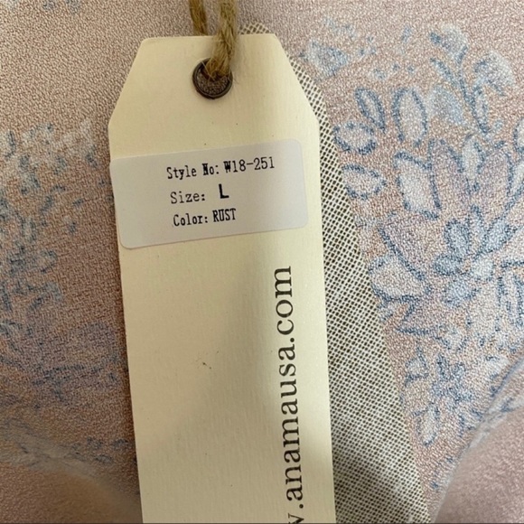 NWT Amana Rust Floral Kimono Wrap With Tie Size L - Picture 6 of 11